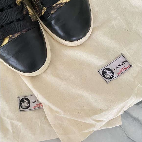 LANVIN Leather & Snakeskin Print High Tops, 35, 5 - Picture 4 of 8